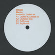 Vinyl record label with text on a dark background