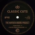 A vinyl record label design for 'Classic Cuts' by 'The Hayden Andre Project', featuring gold text and graphics on a black background.