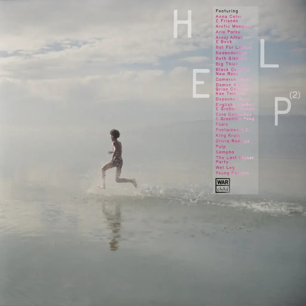 Album cover with a person running on water and text overlay