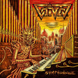 Album cover with a dragon-like creature playing a keyboard, set against a cityscape with towers.