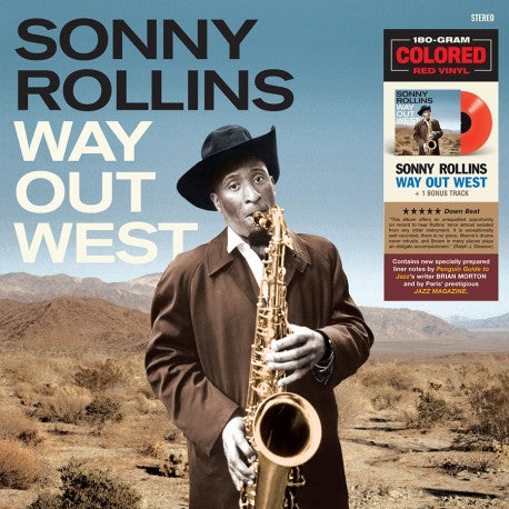 Album cover featuring Sonny Rollins playing saxophone with desert landscape and vinyl record details.