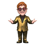 Cartoon character in a gold suit and sunglasses on a white background
