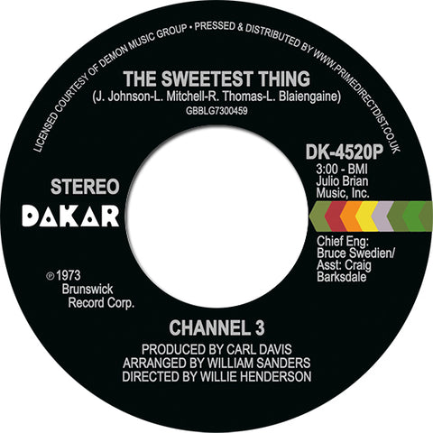 Channel 3 - The Sweetest Thing 7-Inch