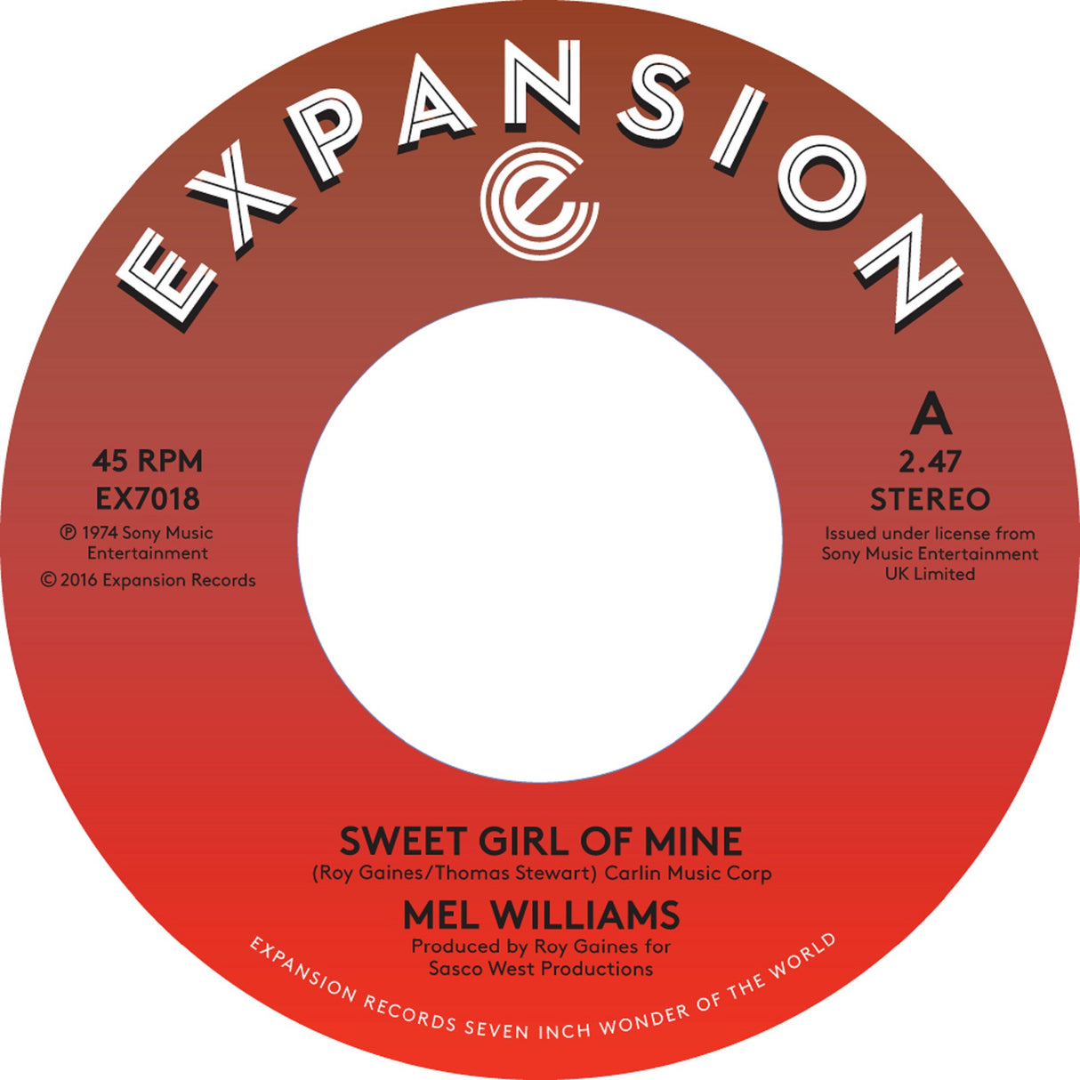 Mel Williams - Sweet Girl Of Mine 7-Inch