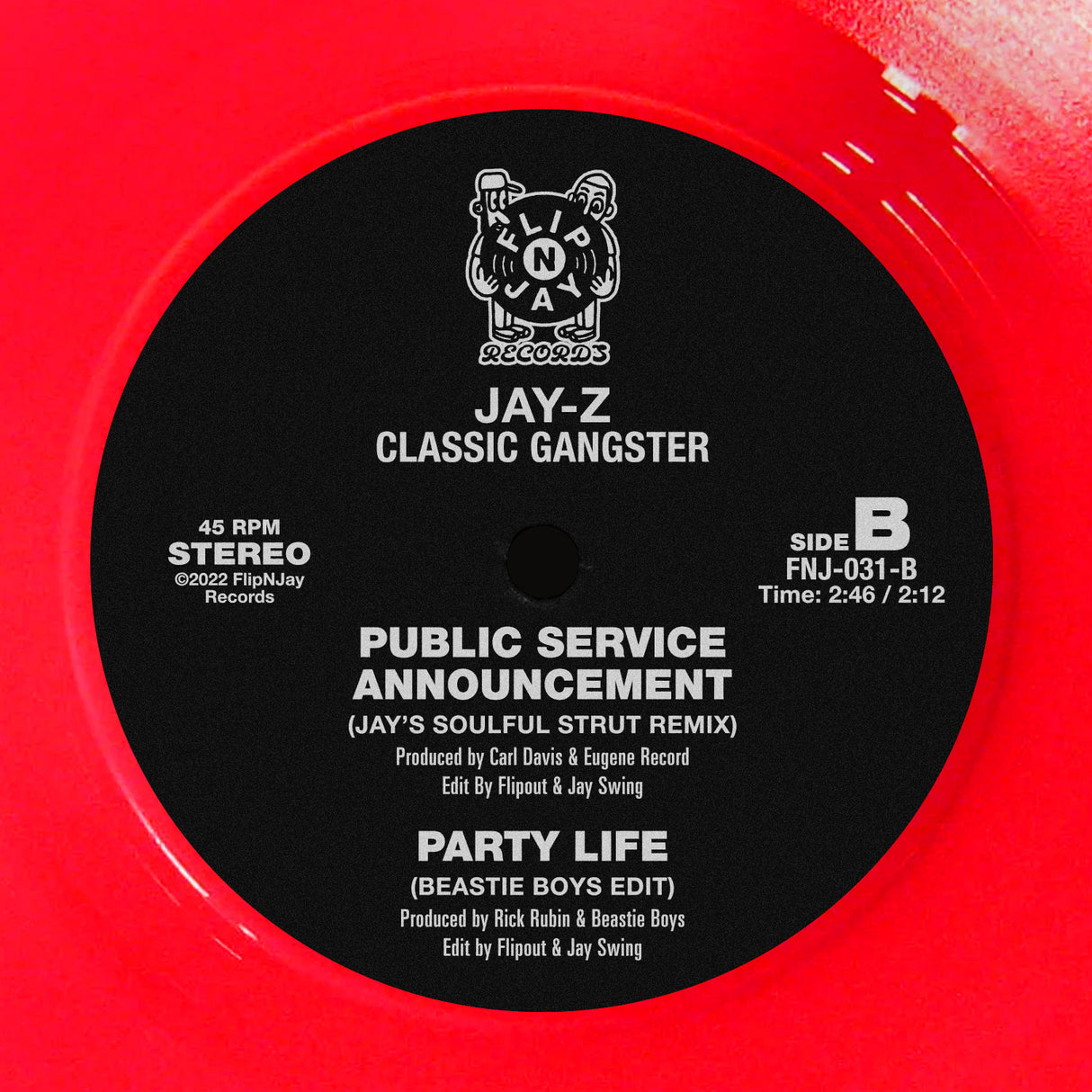 Jay-Z Classic Gangster Edits By Flipout & Jay Swing – Fallin / P.S.A. / Party Life 7-Inch