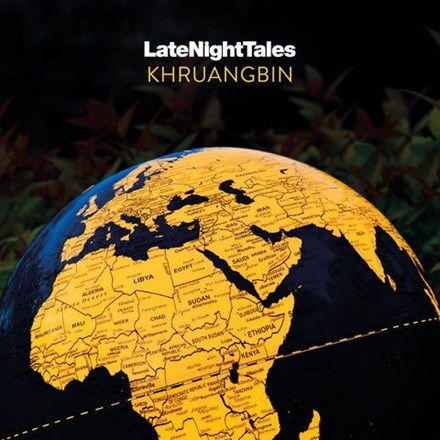 A vinyl record titled 'Late Night Tales KHRUANGBI' with a stylized world map background.