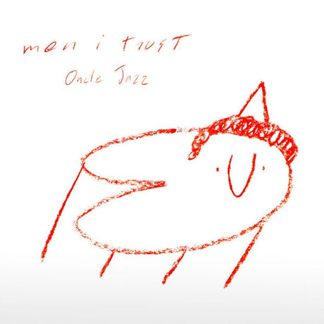 Record cover with a red sketch of a character named 'Oncle Jazz' and the title 'men i trust Oncle Jazz'.