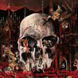 Album cover art featuring a stylized, gothic-style illustration of a skull with flames and a dark, foreboding background, symbolizing a heavy metal band's album.