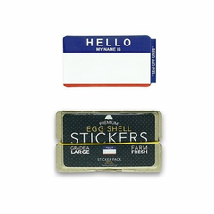 Egg Shell Sticker Pack (Hello My Name Is) - Blue/Red