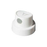White spray paint cap with grey dot for spraying thin paint lines.