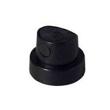 A black spray paint cap designed for spraying super skinny lines.