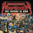 Cover art for Non Phixion album 'The Future Is Now' featuring a colorful illustration with the artist, characters, and a car.