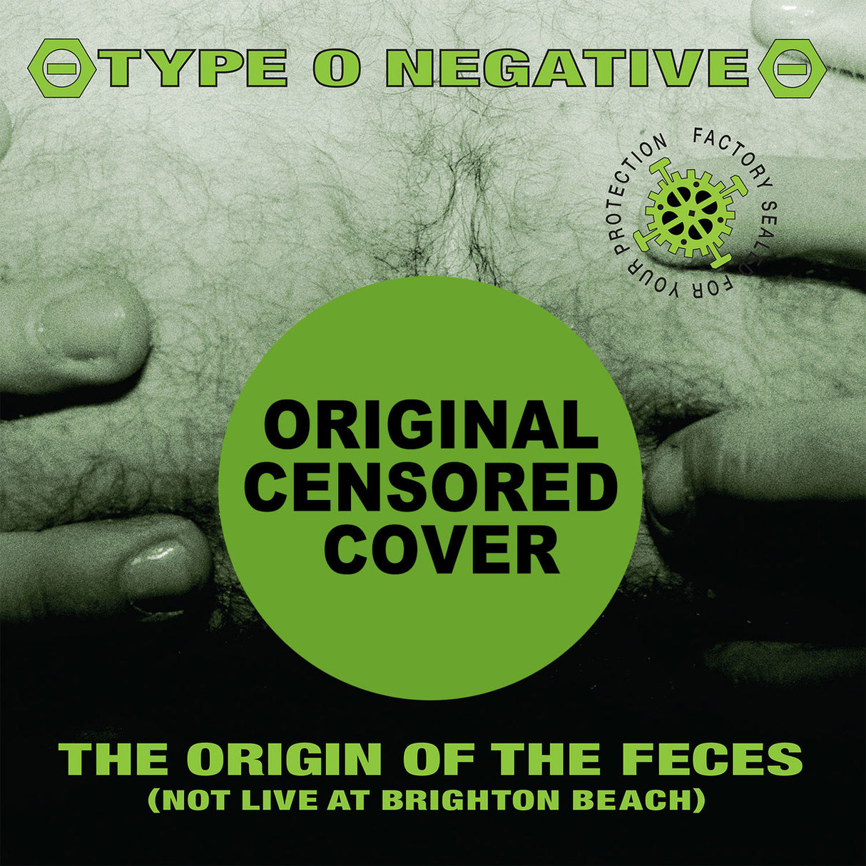 Type O Negative – The Origin Of The Feces (Not Live At Brighton Beach) (Green/Black Vinyl , Scratch & Sniff Cover)