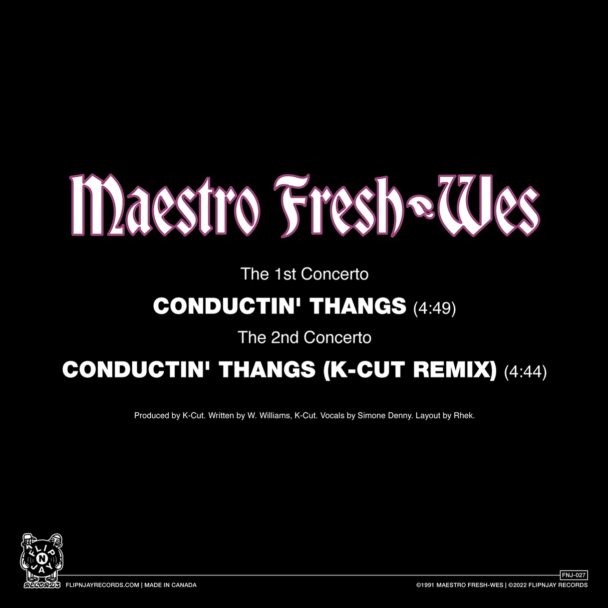 Maestro Fresh-Wes - Conductin' Thangs 7-Inch